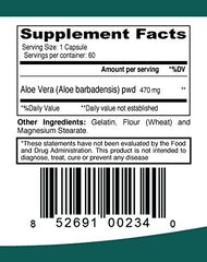 Front packaging of Aloe Vera Capsules 470mg 60-count