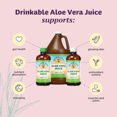 Close-up of Lily of the Desert Aloe Vera Juice bottle label