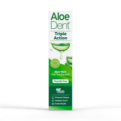 Front view of AloeDent packaging