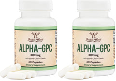 Double Wood Alpha GPC Choline brain supplement bottles (Pack of 2)
