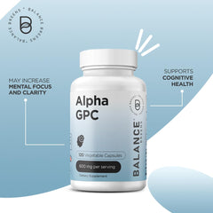 Close-up of Alpha GPC Choline supplement capsules