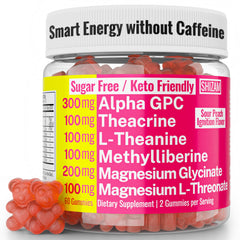 Hero image showing Alpha GPC Teacrine Gummies bottle