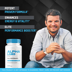 Side view of Alpha Labs Capsules bottle