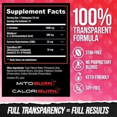 ALPHA LION Burn2O L-Carnitine vegan symbol on bottle highlights plant-based option.