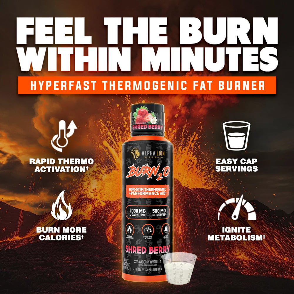 Burn2O label with MitoBurn and CaloriBurn GP ingredients