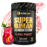 ALPHA LION Core Pre-Workout powder canister in Alpha Punch flavor
