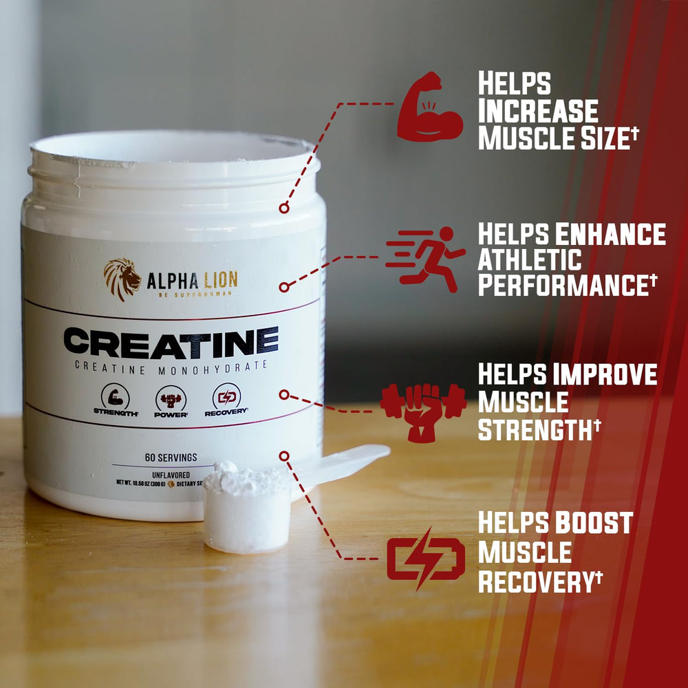 Scoop of creatine monohydrate with 5g serving