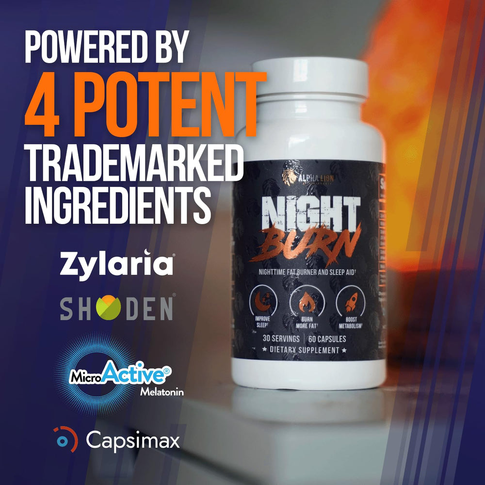 Close-up of ALPHA LION Night Burn label