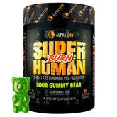 Sour Gummy Bear flavor front label of ALPHA LION Superhuman Burn