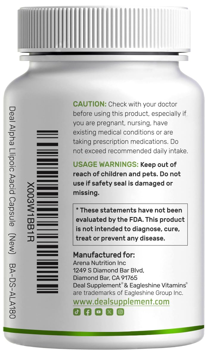 Non-GMO seal on Alpha Lipoic Acid bottle