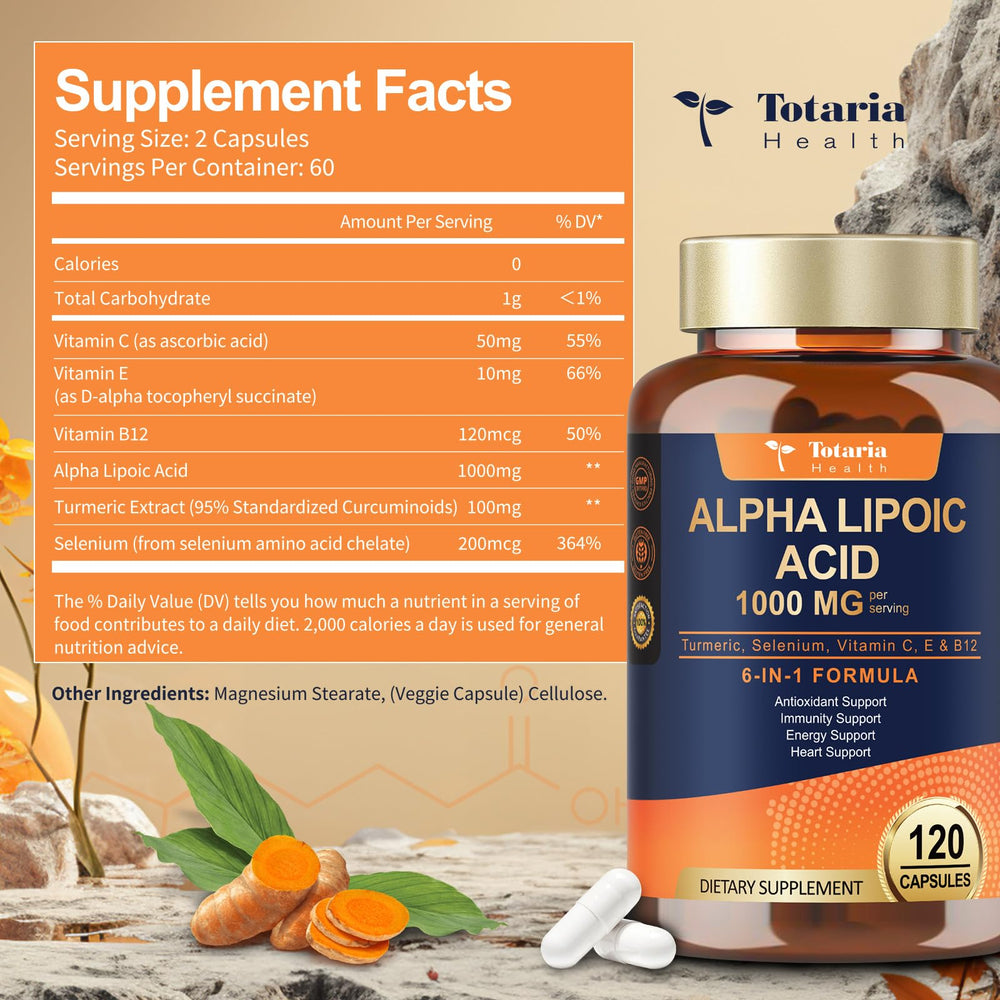 Alpha Lipoic Acid 1000mg ingredients label