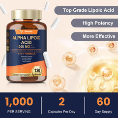 Energy metabolism concept with Alpha Lipoic Acid 1000mg