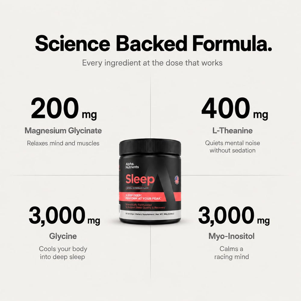 Alpha Nutrients scoop on hand demonstrating one-scoop serving size