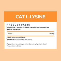Sprinkle-on lysine powder for cat food
