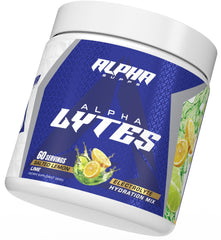 Alpha Supps Alpha Lytes flavor closeup salted lemon lime label highlighting taste
