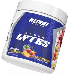Alpha Supps Alpha Lytes ingredient panel emphasizing trace minerals and antioxidants