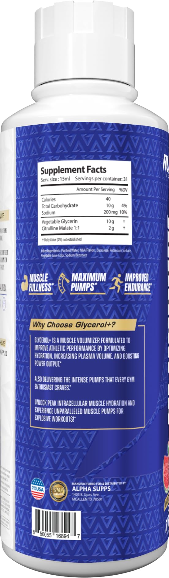 Alpha Supps Glycerol+ workout-table setup suggests steady pump potential