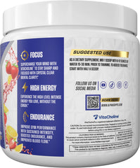Alpha Supps Pre-Workout bottle label emphasizes high-quality ingredients for performance