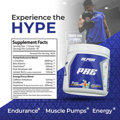 Alpha Supps Pre-Workout bottle label emphasizes high-quality ingredients for performance