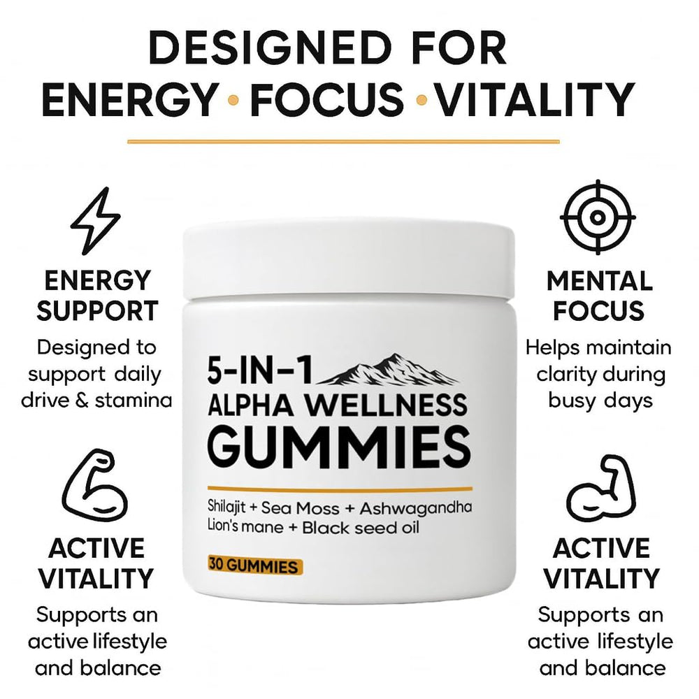 Gummy with emphasis on Ashwagandha and Lion's Mane components