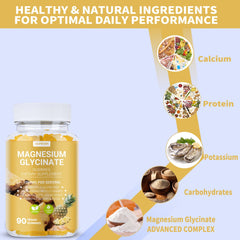 Close-up of pineapple-flavored magnesium glycinate gummies