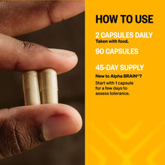 Close-up of Alpha Brain capsules
