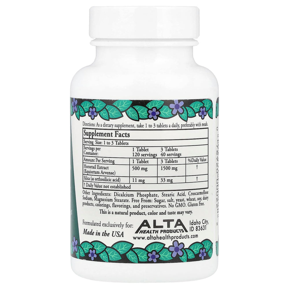 Close-up of Alta Health Silica 500 mg tablet