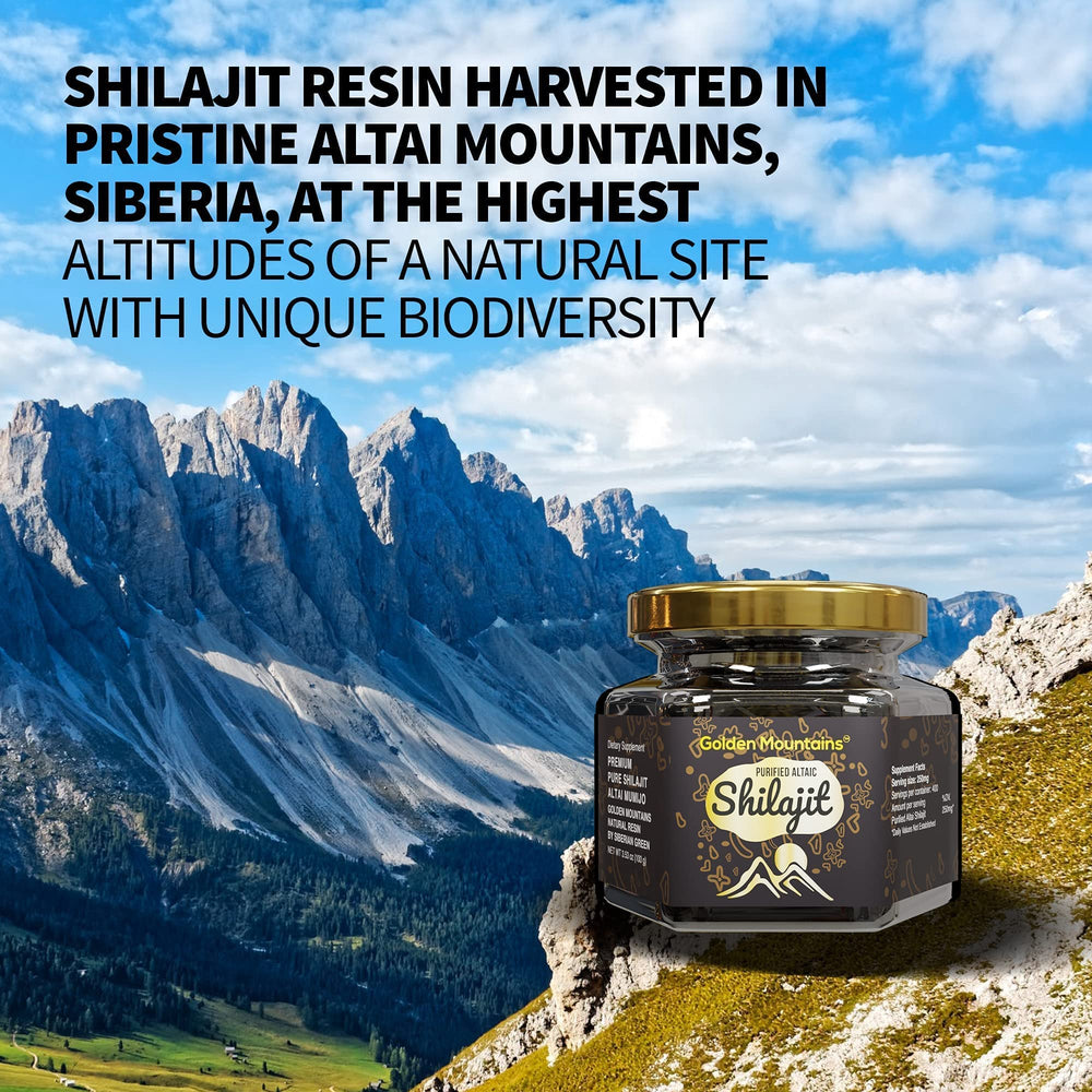 Golden Mountains Shilajit Resin from Altai in a 100g package