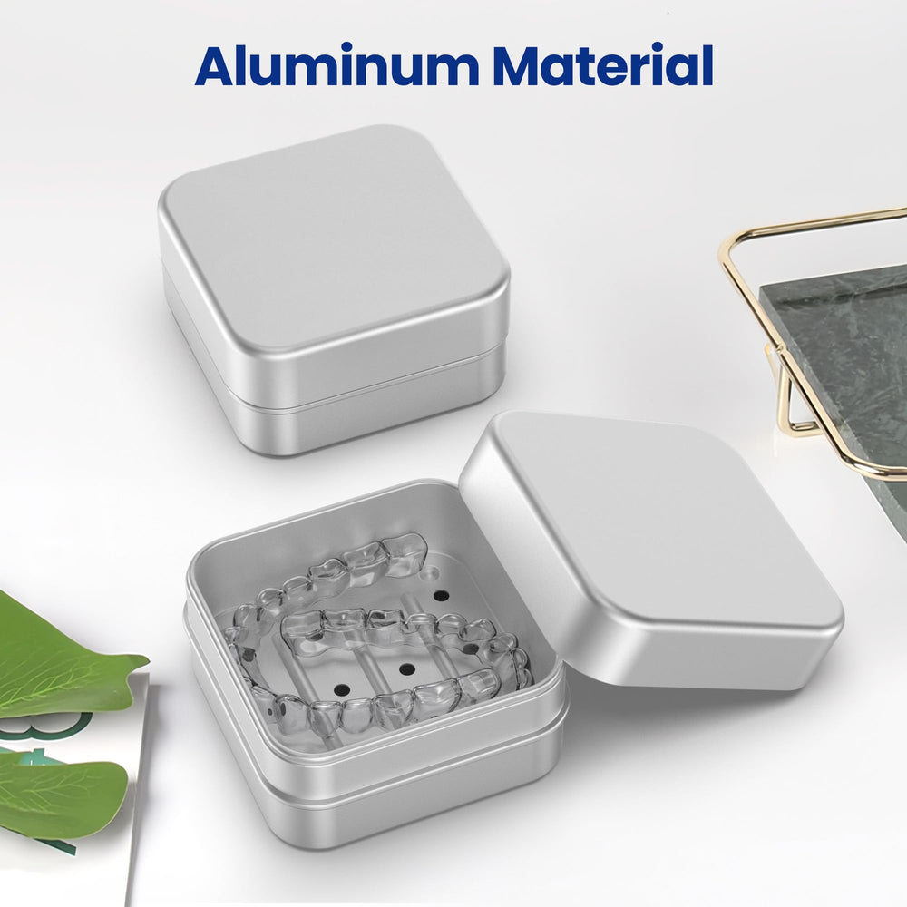 Travel-friendly two-pack Invisalign retainer cases