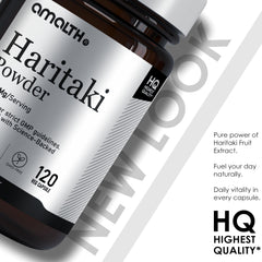 AMALTH Haritaki capsules closeup highlights easy use for ongoing wellness.