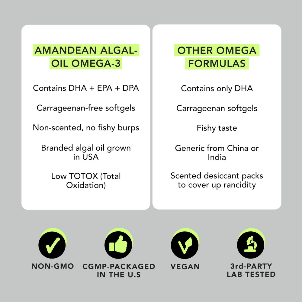 Carrageenan-free vegan Omega-3 softgels packaging