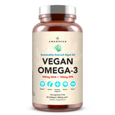 Front view of AMANDEAN Vegan Omega-3 Softgels (60-count)
