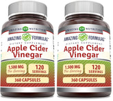 Amazing Formulas Apple Cider Vinegar 1500 mg capsules bottle in 2-pack