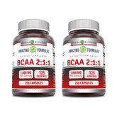 Bottle of Amazing Formulas BCAA 2:1:1 1000 mg serving capsules