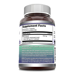 Label shows 750 mg per serving