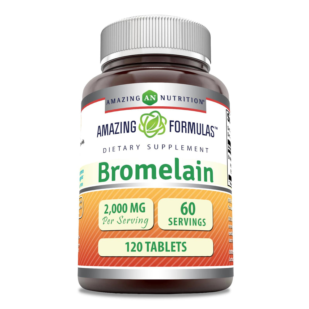Bottle label showing Bromelain 2000 Mg per Serving