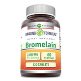 Bottle label showing Bromelain 2000 Mg per Serving