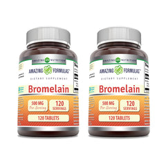 Amazing Formulas Bromelain 500 mg tablets – 120-count, Non-GMO, Gluten-Free, Made in USA