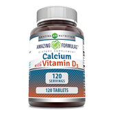 Front view of Amazing Formulas Calcium with Vitamin D3 bottle - 120 count