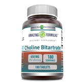 Amazing Formulas Choline Bitartrate bottle front 650 mg