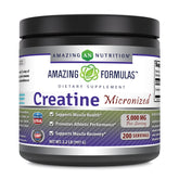 Bottle of Amazing Formulas Micronized Creatine Monohydrate Powder – 5000 mg per serving, USA made