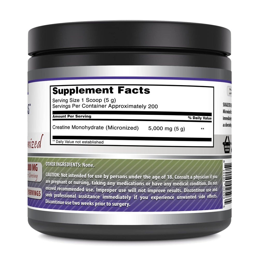 Close-up of Amazing Formulas Creatine Monohydrate Micronized powder (5000 mg/serving)
