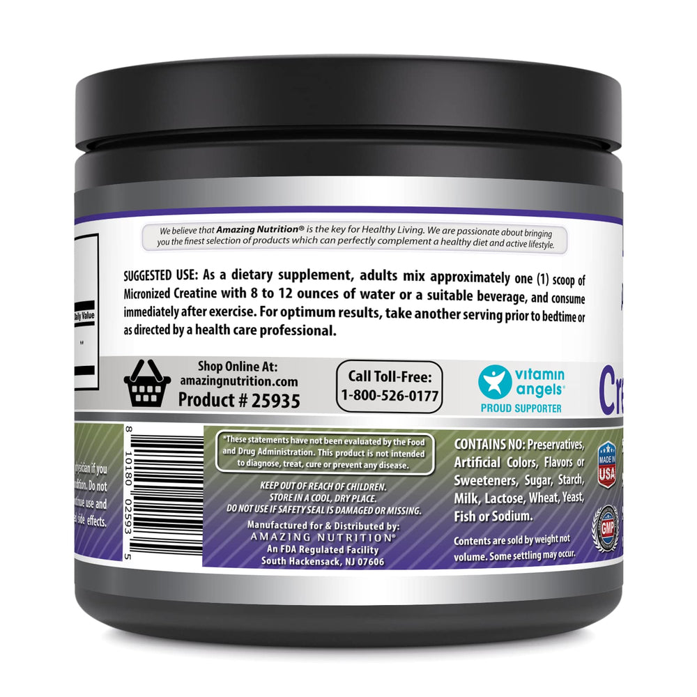 Unflavored creatine monohydrate powder by Amazing Formulas for pre and post workout