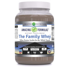 Front view of Amazing Formulas The Family Whey Protein Isolate (Cookie & Cream), gluten-free, 2 lb