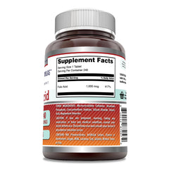 Box packaging for Amazing Formulas Folic Acid 1000 mcg tablets (Non-GMO, Gluten Free, Made in USA)