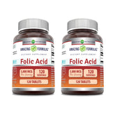 Bottle of Amazing Formulas Folic Acid 5000 mcg – 120 tablets