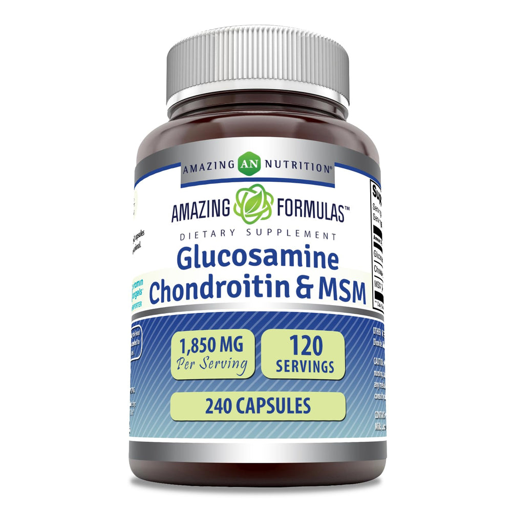 Bottle of Amazing Formulas Glucosamine Chondroitin & MSM supplement with 1850 mg per serving
