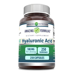 Bottle of Amazing Formulas Hyaluronic Acid 100mg 250 Capsules