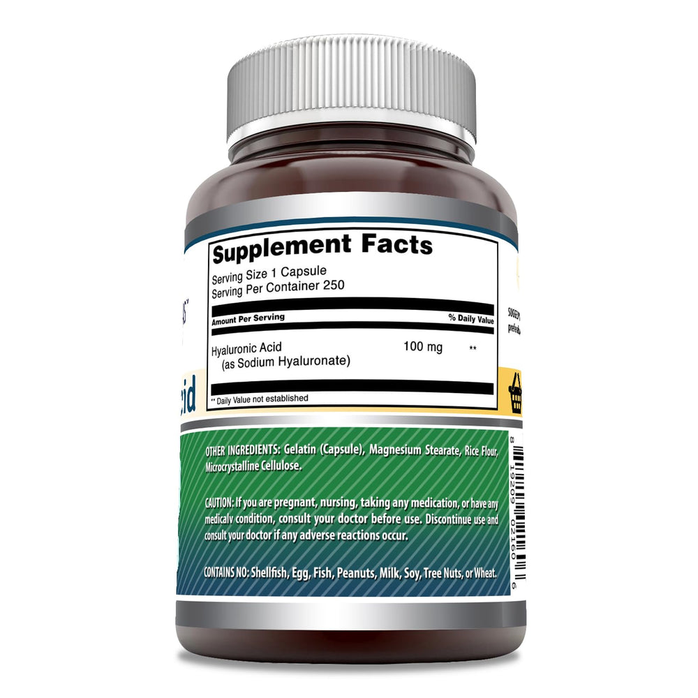 Close-up view of Hyaluronic Acid capsules