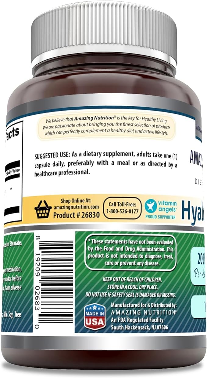 120-count bottle of Amazing Formulas Hyaluronic Acid supplement